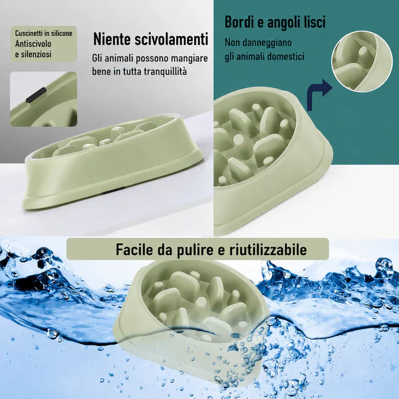 Ciotola Lenta Anti-Soffocamento Cani